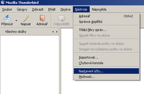 Nastaven Mozilla Thunderbird