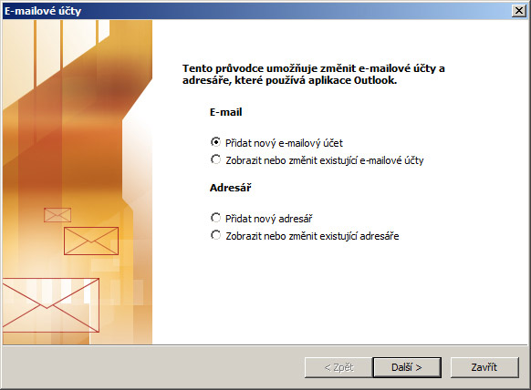 Nastavení Microsoft Outlook 2003