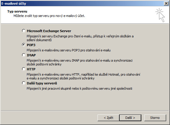 Nastavení Microsoft Outlook 2003